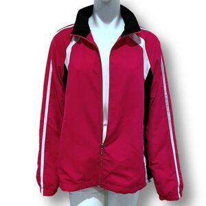 Vintage Y2K Pink Athletic Track Jacket Women's XL